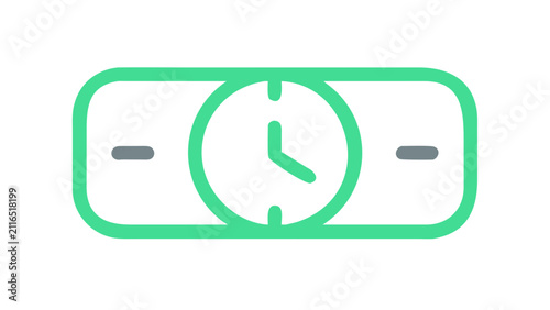 Minimalist clock time icon design element with schedule deadline planning management minimalist interface business progress duration background isolated application symbolism efficiency