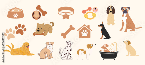 Konstfotografi Pets and Pet Accessories Naive Doodle Vector