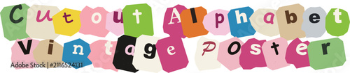 Colorful Typographic Design Featuring Handcrafted Cutout Letters on Patchwork Background
