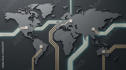 Minimal Global Circuit Network (Adobe Stock Premium, 16:9)