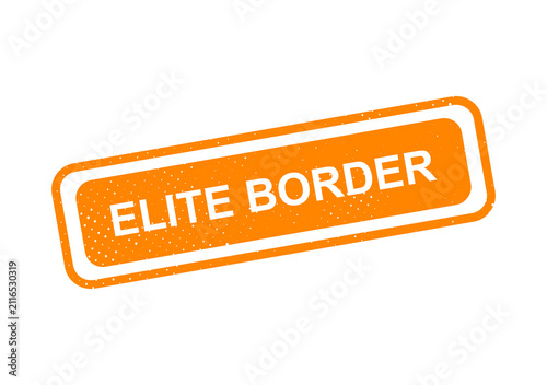 Cuadro en lienzo Orange elite border stamp with text illustration