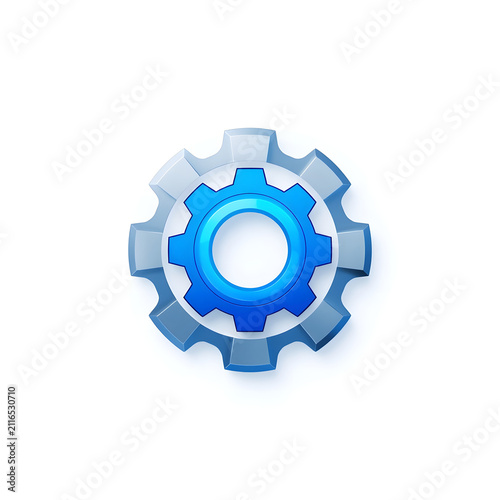 Blue Settings Gear Icon Representing System Configuration and Automation