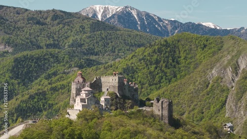Aerial View of Mzovreti Monastery Complex in Georgia