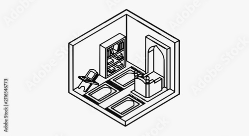 Obraz na płótnie Modern Minimalist Interior Furniture Layout.