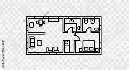 Foto Modern Studio Apartment Floor Plan.