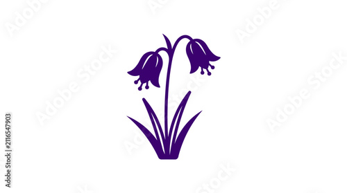 Foto Stylized purple bellflower plant vector graphic.