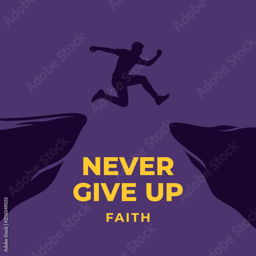 Leap Of Faith Over Abyss Pursuing Personal Growth And Success Mindset