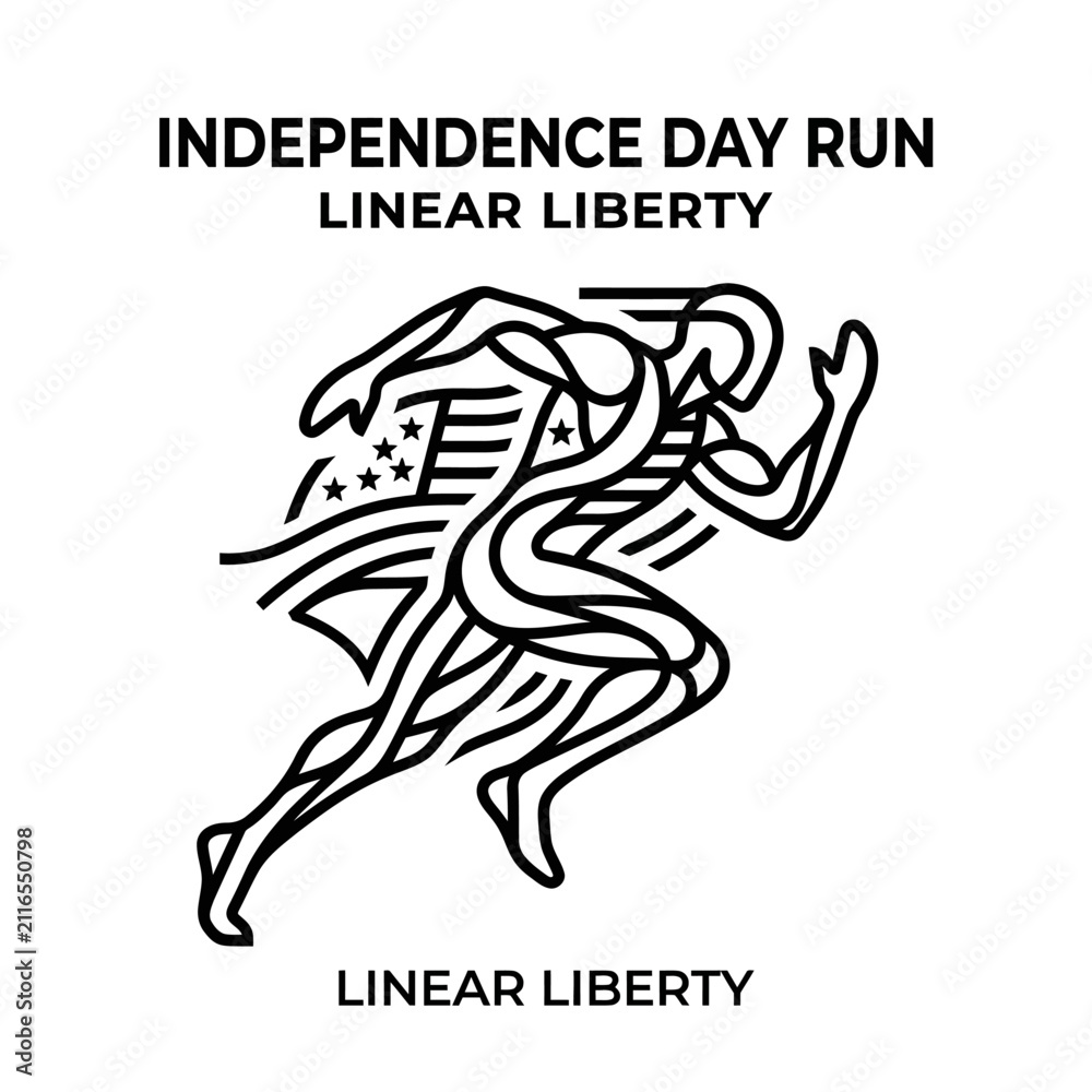 Fototapeta premium Independence Day Runner Graphic Abstract Style Vector Art