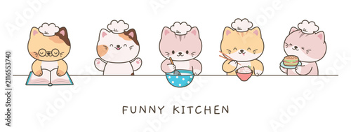 Foto Funny kittens chefs banner