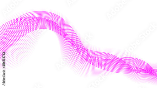 Pink linear intersecting waves. Abstract geometric wallpaper. Editable stroke