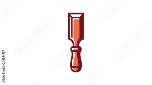 Handheld wood chisel woodworking tool icon.
