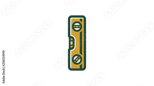 Green vertical spirit level tool icon