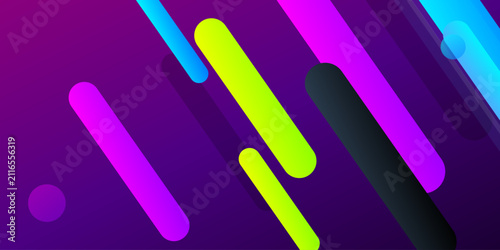 Foto Abstract background with vibrant diagonal rounded lines and geometric shapes in