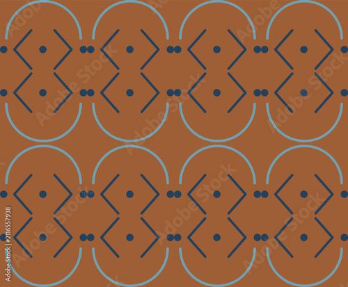 Seamless pattern with circles and lines