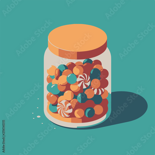 Isometric Candy Jar Icon