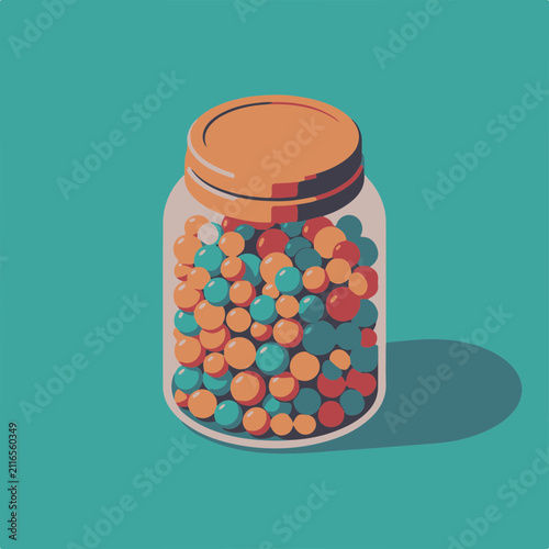 Isometric Candy Jar Icon