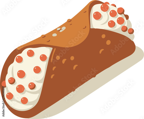 Vibrant Isometric Cannoli Icon