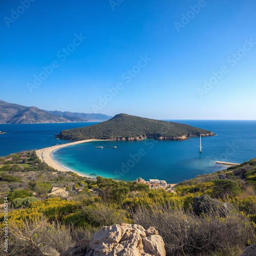 view of the coast of the island 
