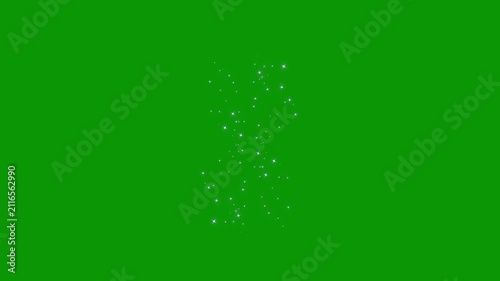 White glow magical sparkle trail animation, glitter starburst particles, glowing fairy dust overlay on green screen background, seamless fantasy motion graphics, premium visual effects