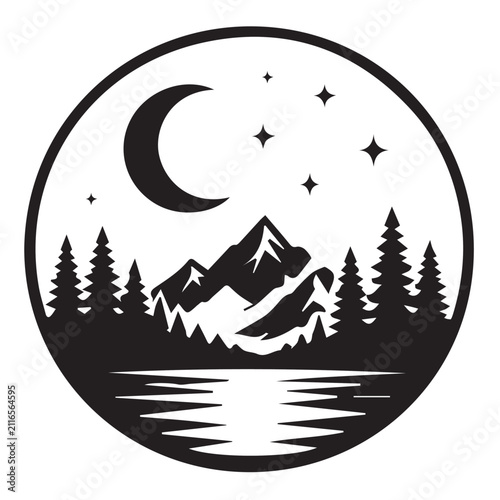 mountain landscape vector illustration