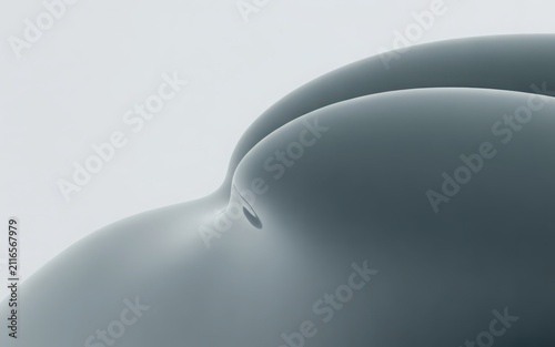 Smooth gradient curves forming an elegant, flowing abstract shape against a light background