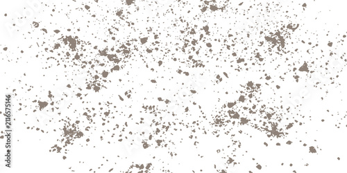 Quadro su tela Scattered Soil Particles: A close-up abstract view of dry, gritty soil particles scattered across a plain surface, creating a textured, natural pattern