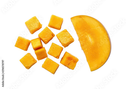 Ripe mango png Diced mango cutout Fresh mango png Tropical mango cutout Juicy mango png Yellow mango cutout Organic mango png Sliced mango isolated transparent background image