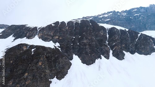 Drone Flying Over Rugged Himalayan Mountains Near Roopkund, India