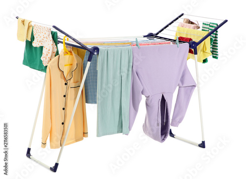 Colorful clothes drying on ...
