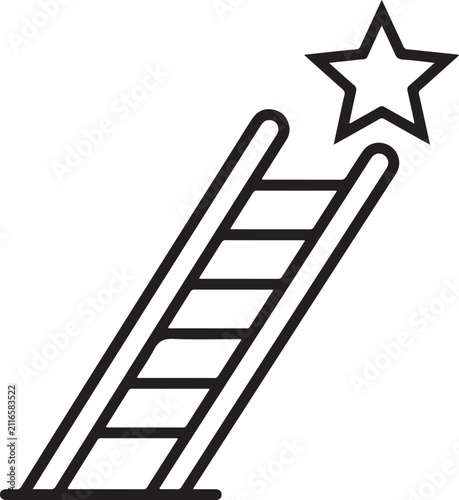 Ladder icon shows a stairway leading toward a star representing growth and professional advancement.