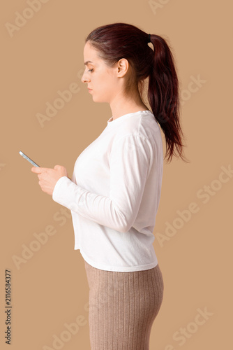 Young woman with dark hair ...