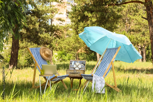 Outdoor summer picnic scene...
