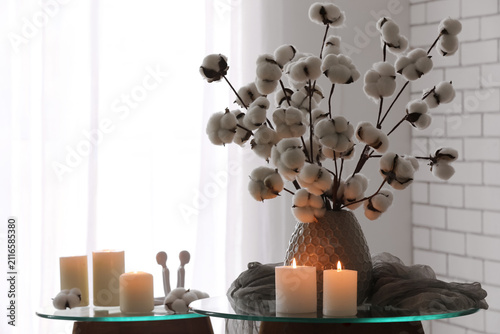 Cotton branches in a decora...