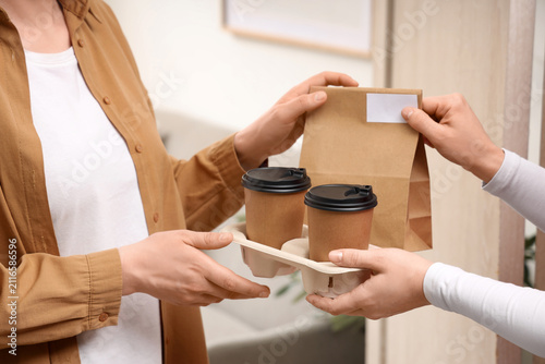 Customer receiving a takeou...
