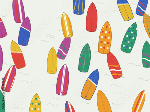 Photography Striped Surfboards Tropical Surf Pattern Background