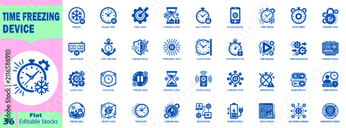 Fotografía Time-freezing device flat icon