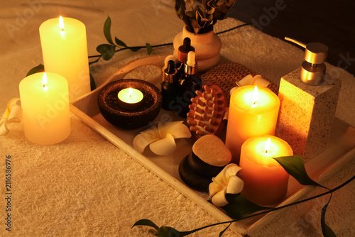 Spa treatment setup with li...