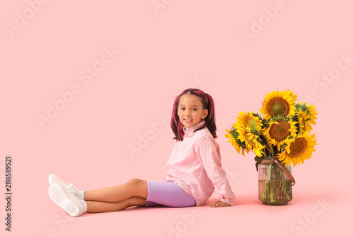 Cute little Asian girl with...