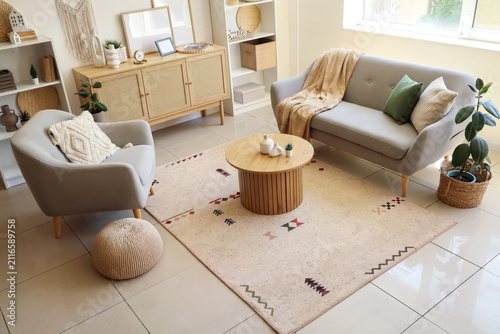 Stylish interior of living ...