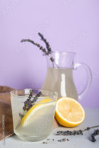Glass and pitcher of cold l...