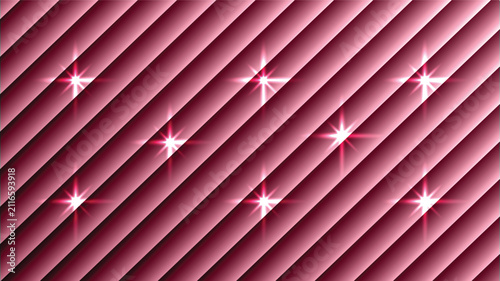 Dusty Rose Pink Diagonal Slats Abstract Texture Background with Sparkling Stars