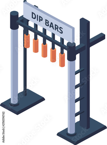 Foto Vibrant Isometric Dip Bars Icon