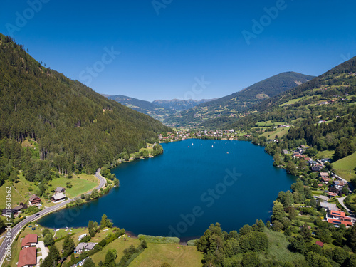 Feldsee Lake Surrounded by Alpine Mountains in Carinthia, Austria