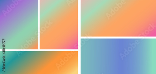 Abstract Pastel Gradient Background Collection – Modern Colorful Mesh Gradient Backdrops, Soft Blurred Holographic Wallpaper Set