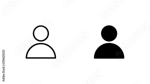Fotografie Human figure silhouettes with circular heads and semi circular bodies silhouette