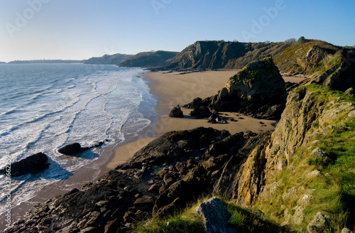 europe, UK, Wales, Dyfed, Saundersfoot cliffs