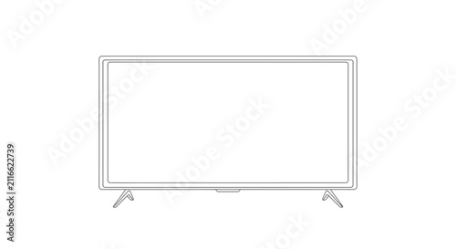 Modern flat screen smart television outline