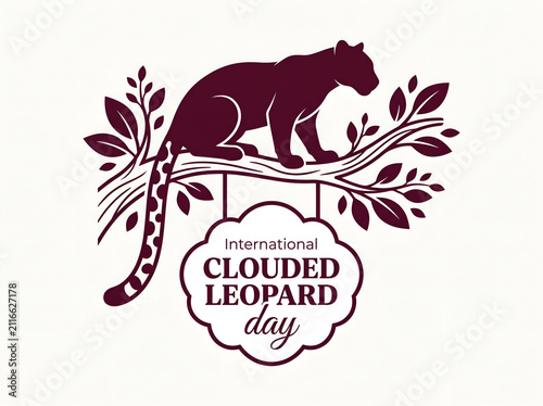 International Clouded Leopard Day Wildlife Conservation Logo Design