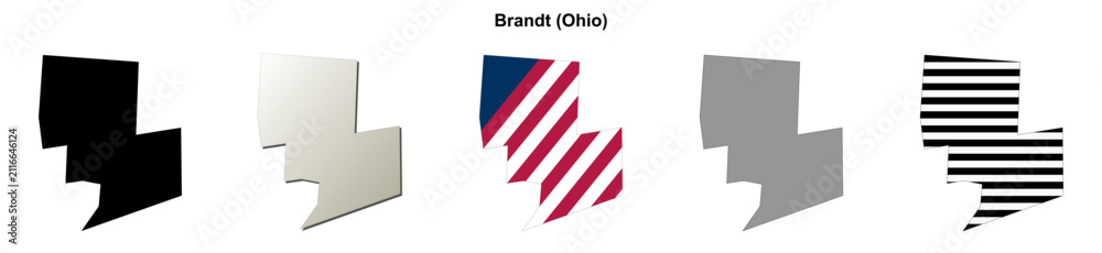Fototapeta premium Brandt (Ohio) blank outline map set
