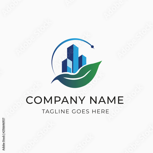 Fotografía Modern wealth growth logo design template featuring an upward financial symbol that represents investment, profit, business success, financial progress, and economic development